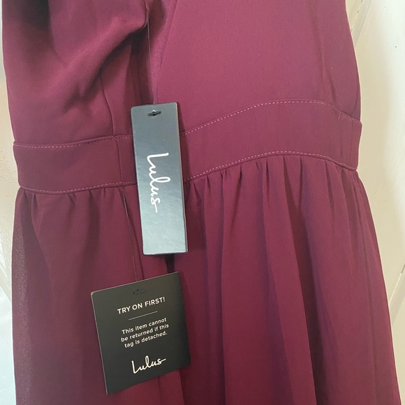Lulus Air of Romance Maxi Dress. Burgundy Large - Picture 4 of 5